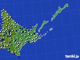 道東のアメダス実況(風向・風速)(2021年07月28日)
