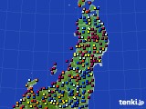 東北地方のアメダス実況(日照時間)(2021年07月30日)