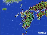 九州地方のアメダス実況(日照時間)(2021年08月01日)