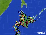 北海道地方のアメダス実況(日照時間)(2021年08月03日)