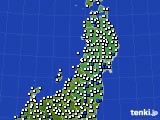 2021年08月03日の東北地方のアメダス(風向・風速)