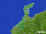 石川県のアメダス実況(風向・風速)(2021年08月05日)