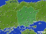 岡山県のアメダス実況(風向・風速)(2021年08月05日)