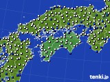 2021年08月06日の四国地方のアメダス(風向・風速)