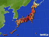 アメダス実況(気温)(2021年08月08日)