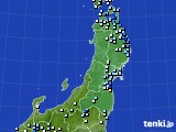 東北地方のアメダス実況(降水量)(2021年08月09日)