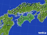 四国地方のアメダス実況(降水量)(2021年08月09日)
