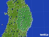 2021年08月09日の岩手県のアメダス(風向・風速)
