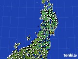 東北地方のアメダス実況(風向・風速)(2021年08月10日)