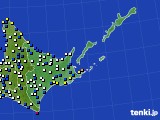 道東のアメダス実況(風向・風速)(2021年08月10日)