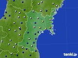 宮城県のアメダス実況(風向・風速)(2021年08月10日)