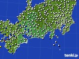 東海地方のアメダス実況(風向・風速)(2021年08月13日)