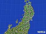 東北地方のアメダス実況(気温)(2021年08月14日)