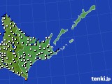 道東のアメダス実況(風向・風速)(2021年08月14日)