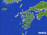九州地方のアメダス実況(降水量)(2021年08月16日)