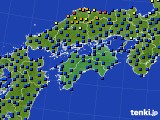 四国地方のアメダス実況(日照時間)(2021年08月16日)