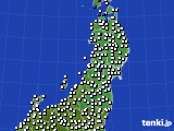 2021年08月17日の東北地方のアメダス(風向・風速)
