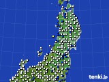 2021年08月18日の東北地方のアメダス(風向・風速)