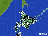 北海道地方のアメダス実況(風向・風速)(2021年08月21日)