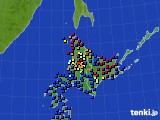 北海道地方のアメダス実況(日照時間)(2021年08月22日)