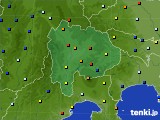 山梨県のアメダス実況(日照時間)(2021年08月22日)