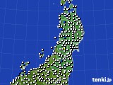 2021年08月23日の東北地方のアメダス(風向・風速)