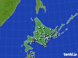 北海道地方のアメダス実況(降水量)(2021年08月25日)