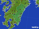 宮崎県のアメダス実況(日照時間)(2021年08月25日)