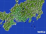 東海地方のアメダス実況(風向・風速)(2021年08月25日)