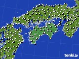 2021年08月25日の四国地方のアメダス(風向・風速)