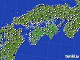 四国地方のアメダス実況(風向・風速)(2021年08月25日)