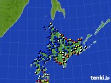 北海道地方のアメダス実況(日照時間)(2021年08月27日)