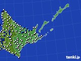 道東のアメダス実況(風向・風速)(2021年09月11日)
