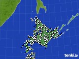 北海道地方のアメダス実況(風向・風速)(2021年09月12日)