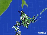 北海道地方のアメダス実況(風向・風速)(2021年09月17日)