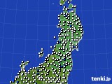 東北地方のアメダス実況(風向・風速)(2021年09月17日)