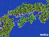 四国地方のアメダス実況(日照時間)(2021年09月18日)