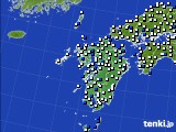 2021年09月18日の九州地方のアメダス(風向・風速)