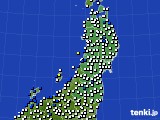 東北地方のアメダス実況(風向・風速)(2021年09月23日)