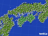 2021年09月23日の四国地方のアメダス(風向・風速)