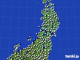 東北地方のアメダス実況(風向・風速)(2021年09月24日)