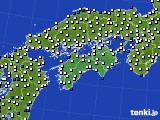 2021年09月27日の四国地方のアメダス(風向・風速)