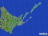 2021年09月28日の道東のアメダス(風向・風速)