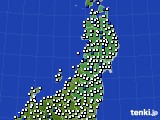 2021年09月29日の東北地方のアメダス(風向・風速)