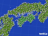2021年09月30日の四国地方のアメダス(風向・風速)