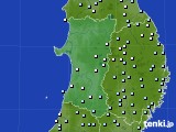 秋田県のアメダス実況(降水量)(2021年10月01日)