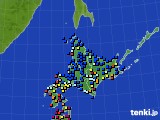 2021年10月02日の北海道地方のアメダス(日照時間)