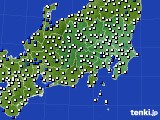 2021年10月02日の関東・甲信地方のアメダス(風向・風速)