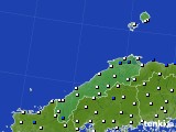 2021年10月02日の島根県のアメダス(風向・風速)