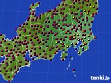 関東・甲信地方のアメダス実況(日照時間)(2021年10月03日)